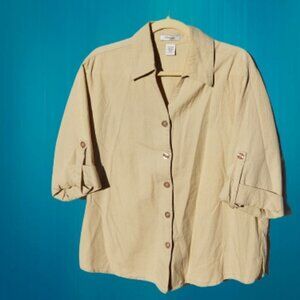 Dress Barn Casual Button Down Tan Tunic - 14/16